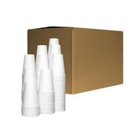 [3000 pcs] Gobelets Jetables 220ml blanc en papier carton de qualité supérieure, Tasses Jetables 7.5oz pour boissons chaudes et froides, verre jetable pour café et cappuccino sur place ou à emporter