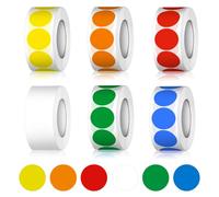 3000 Pièces Couleur Gommettes rondes Autocollantes,25mm Pastille Autocollante Ronde,Pastille Autocollante Ronde,6 Couleur Étiquettes de Codage,pour Calendriers Fournitures