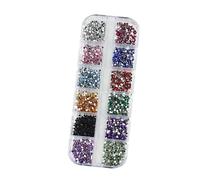 3000 pièces par boîte Nail Art dos plat cristal strass 1,5 mm 2,0 mm diamants éblouissants strass manucure pointe décoration 3D Pour Nail Art, Maquillage Et Décoration(1.5mm mix color)