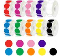 3000 Pièces Ronds Couleur d'Inventaire/Gommettes Rondes Couleur Pastilles Autocollantes/Gommettes Rondes Multicolore/Rond Cercle Dots Stickers/étiquette Autocollant pour l'Inventaire d'étiquetage