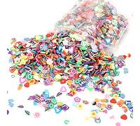 3000 Pièces Tranches D'art D'ongle de Fruits, Fournitures de Slime de Fruits, Pâte Polymère et Trucs pour Ongles Bricolage, Perles D'argile Mooth Argile Bricolage Imperméable pour L'artisanat de Brico