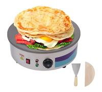 3000 W Crêpière Ø 45 cm, crêpière avec épandeur et spatule, température réglable, crêpière, crêpière, palatham, fer, argent