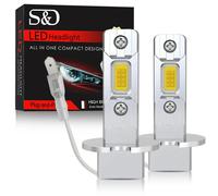 30000LM H1 phare LED 100W Mini Canbus H3 Led pour phare de voiture lumière sans ventilateur Auto Diode antibrouillard 6000K blanc 3000K jaune
