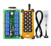 3000M Industrial DC 12/24/36/48 12CH Wireless Remote Control OverheadTravelling Crane System Receiver Digital Key,Puissante capacité de levage(C)