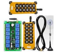 3000M Industrial DC 12/24/36/48 12CH Wireless Remote Control OverheadTravelling Crane System Receiver Digital Key,Puissante capacité de levage(D)