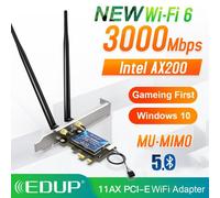3000M PCI-E Adapter EDUP carte réseau 6 PCI-E wi-fi 3000. 11ax/ac, 802/5GHz, 2.4 mb/s, adaptateur sans fil, wi-fi, double bande, Intel AX 200, PCI Express Nipseyteko