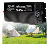 3000W 4000W 5000W 6000W 8000W 10000W 12000W Convertisseur Pur Sinus DC 12V/24V/48V/60V/72V à AC 220V/230V Power Inverter Prises AC Transformateur Onduleur pour RV Voiture de Camion(5000W,72Vto220V)