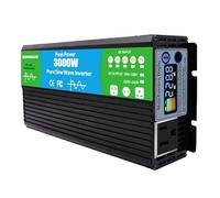 3000W DC 12V-72V Pure Sinus Wave Inverter Chargeur DC Entrée AC Sortie 110V / 220V Convertisseur D'énergie Solaire À Basse Fréquence avec 1 Sortie AC Affichage LCD,72V to 110V