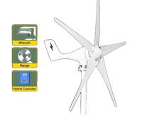 3000W Petit générateur éolien, 5 lames, 12V/24V/48V énergie éolienne, 24V/liliObjets régulateur hybride/li/ul/div