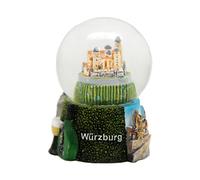 30069x Mini boule à neige Souvenir de Würzburg Forteresse de Marienburg Souvenir de voyage Allemagne 45 mm | Bulle d'air