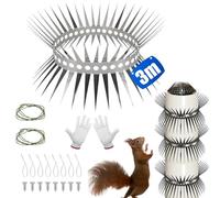 300cm Ceinture Anti Fouine, Anti Chats, Descente Ceinture Martres, Acier Inoxydable, avec Accessoires, pour Maison, Gouttière, Arbre