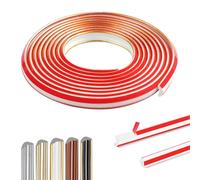 300cm Flexible Moulure Plafond Adhesive,PVC Moulure Murale ImperméAble, Moulure Decorative,Baguette De Finition Quart De Rond PVC Pour Mur, Coin De Bord,Porte Et Miroir Bord (12 X 9mm / Or Blanc)