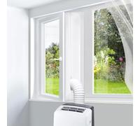 300CM Kit Joint de fenêtre pour climatiseurs Mobiles, Energie Efficace Hot Air Stop à Fixer sur Les fenêtres, Kit Calfeutrage Climatiseur, Séchoir Mobile à évacuation, Blanc, sans perçage
