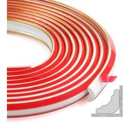 300cm Moulure Murale TPE de Forme Triangulaire, Moulure Flexible Autocollante Plafond pour Les Bords de Murs,les Bords de Carreaux, les Décorations de Plafond(12 * 9 mm,Or Blanc)