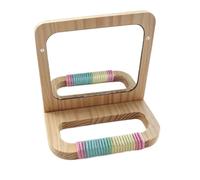 300g Bird Mirror for Cage Wood Interactive Parrot Perch Stand