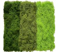 300g Mousse Artificielle, Fausse Mousse Végétale Decorative, Plantes Artificielles Idéale pour Artisanat Modelage Mur Terrarium Décoration D'intérieur Noël Pâque Mariage(Vert Clair, Vert, Vert Foncé.)