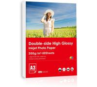 300Gsm A3 Photo Paper Double Sided Glossy 50 Sheets Thick Inkjet Printer Suitable For Printing Photos, Cards, Menu, Exhibition, Ads.