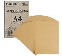300GSM A4 Carton Marron Kraft - 60 Feuilles de Papier Carton Papier Épais 110lb Pour Noël, Fabrication de Cartes, Cartes Postales, Invitations PAC01KP060