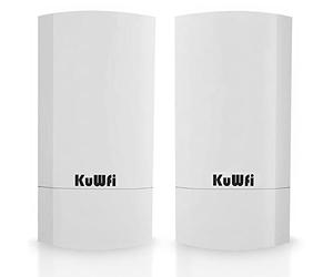 300Mbps Point d'accès extérieur Wi-FI Pont WiFi Ethernet, KuWFi Pont/CPE sans Fil intérieur et extérieur prenant en Charge Une Solution de Distance de Transmission de 1km pour PTP, Application PTMP