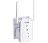 300Mbps WiFi Repeater,Wireless Extender with WPS Protection,Network Signal Amplifier Have AP/Repeater Mode,Ethernet Port,Compatible with Internet Boxes