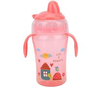 300ml Bébé Apprentissage Tasse À Boire, Tasse À Bec De Canard Étanche Motif Mignon Bouteille pour Bébé Tasse en Silicone Bébé Formation Tasse(Rouge)