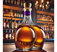 300ML Carafe A Decanter Vin - Decanter Whisky Figurine, Bouteilles Décoratives En Forme De Pêche Sculptées En 3D, Avec Verre À Vin 4 En Forme De Pêche, Carafe À Whisky Étanche(F)