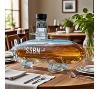 300ML Carafe A Decanter Vin - Decanter Whisky Figurine, Carafe À Whisky En Verre Fantaisie 3D, Bouteille De Whisky En Forme De Sous-marin, Bouteilles De Vin Vides Créatives, Décoration(B)