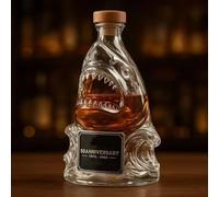 300ML Carafe A Decanter Vin - Decanter Whisky Figurine, Statue De Requin 3D En Forme De Bouteille De Vin, Figurine D'art Amusante En Verre Avec Carafe À Whisky, Sculpture De Bouteille Whisky(E)