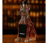 300ML Carafe A Decanter Whisky Statue Sculpture - 3D Carafe À Whisky Fantaisie En Verre, Bouteilles De Whisky Et De Vin 3D En Forme De Chien, Décorations De Bar Sur Le Thème Des Animaux(C)