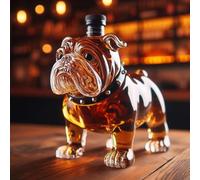 300ML Carafe A Decanter Whisky Statue Sculpture - Carafe À Whisky 3D En Forme De Bouledogue Français, Bouteille Décorative Verre Amusante, Contenant Multi-usages Pour Boissons Bouteilles Vin