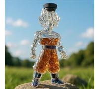 300ML Carafe A Decanter Whisky Statue Sculpture - Carafe À Whisky 3D En Forme De Super Goku, Sculptures Amusantes De Bouteilles À Vin En Verre, Récipient De Rangement Pour Le Vin(#1)