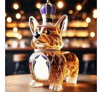 300ML Carafe A Decanter Whisky Statue Sculpture - Carafe À Whisky En Verre En Forme De Corgi 3D, Bouteille De Vin Originale Sur Le Thème Des Animaux, Récipient De Rangement Pour Le Vin(B)