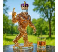 300ML Carafe A Decanter Whisky Statue Sculpture - Carafe À Whisky En Verre En Forme De Gorille 3D, Bouteille De Whisky/vin Amusante Avec Un Singe Bigfoot Et Un Doigt Rebelle(A)