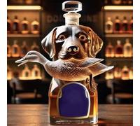 300ML Carafe A Decanter Whisky Statue Sculpture - Ornements Amusants De Bouteille De Vin En Forme De Chien De Chasse 3D, Sculptures De Carafe De Whisky De Chien En Verre, Conteneurs Vin(B)