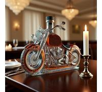 300ML Carafe A Decanter Whisky Statue Sculpture - Sculpture 3D En Verre Représentant Une Bouteille De Whisky Ou De Vin En Forme De Moto, Carafe À Whisky Artisanale Style Moto Cadeau(Clear)