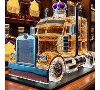 300ML Decanter Whisky Figurine - Carafe A Decanter Vin, Bouteille De Whisky En Forme De Camion, Carafe À Whisky En Verre Fantaisie 3D, Bouteilles De Vin Vides Créatives Sur Thème Voiture(B)
