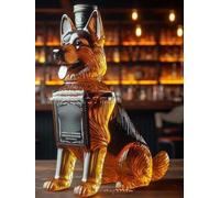 300ML Decanter Whisky Figurine - Carafe A Decanter Vin, Sculpture De Bouteille De Whisky Et De Vin De Berger Allemand, Carafes À Liqueur Artisanales En Forme D'animaux, Carafe À Whisky Canine(B)