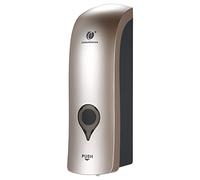 300ml Distributeur Savon Mural, Distributeur de Savon Manuel, Liquide sans Percage, Bain Gel Douche Shampoing, pour Salle de Bain et Cuisine(Champagne)