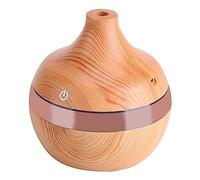 300ML Humidificateur, 7 Lumières Diffuseur d'Huile Essentielle en Bois, Portable USB Humidifier Silencieux pour Maison, Yoga, Bureau, Spa, Chambre à Coucher, Chambre Bébé