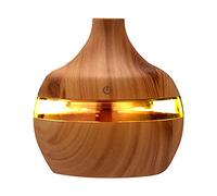 300ml Mini Diffuseur d'Huiles Essentielles, Humidificateur à bois Portable Purificateur d'air Electrique Ultrasonique Brume Parfum pour SPA, Massage, Yoga, Maison, Bureau, Chambre bébé (C)