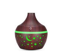 300ml Mini Diffuseur d'Huiles Essentielles, Humidificateur à bois Portable Purificateur d'air Electrique Ultrasonique Brume Parfum pour SPA, Massage, Yoga, Maison, Bureau, Chambre bébé (F)