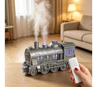 300ML Vintage Steam Train Aromatherapy Essential Oil Diffuser, Christmas Train Diffuser with 2 Color LED,Dual Mist Modes Desktop Aroma Humidifier,2/8 Hour Timer Auto Shut-Off