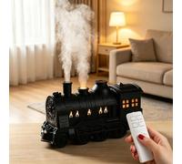 300ML Vintage Steam Train Aromatherapy Essential Oil Diffuser, Christmas Train Diffuser with 2 Color LED,Dual Mist Modes Desktop Aroma Humidifier,2/8 Hour Timer Auto Shut-Off
