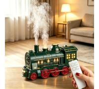 300ML Vintage Steam Train Aromatherapy Essential Oil Diffuser, Christmas Train Diffuser with 2 Color LED,Dual Mist Modes Desktop Aroma Humidifier,2/8 Hour Timer Auto Shut-Off