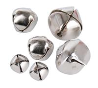 300pcs 10mm+15mm+20mm Petites Clochettes Grelots Argentés en Métal Tintements du Carillon Accessoire pour Fabrication de Bijoux Pendentif Décor Noël DIY