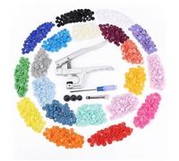 300pcs 20 couleurs Bouton pression T5 12mm + lot de Pince.