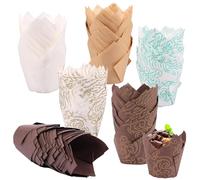 300Pcs Caissettes en Papier pour Mini Muffins 6 Styles Caissettes en Papier pour Moule à Cake Mini Caissettes Cupcake Papier Sulfurisé Anniversaire Mariage pour Dessert Bonbon