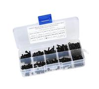 300pcs Durables M2,5 X 3-20 Mm en Alliage Noir en Acier et Boulons de Tête avec écrou - Idéal pour L'entretien Automobile, Réparation de Machines, Usage Domestique