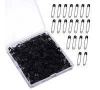 300pcs Épingles de Sûreté avec Sécurité, 32mm Épingles à Nourrice Sécurité Noires Safety Pins en Métal pour l'art l'Artisanat la Fabrication de Bijoux Les Vêtements la Couture