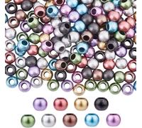 300pcs European Style Metallic Acrylic Beads Round Shape Rondelle Mix 12mm With 6mm Hole Loose Beads For Jewelry Making